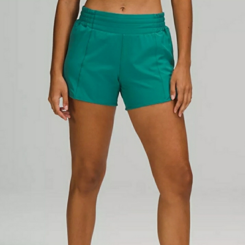 NWOT Lululemon Hotty Hot Shorts 4" Size 4 Tall - Teal Lagoon - Picture 14 of 14